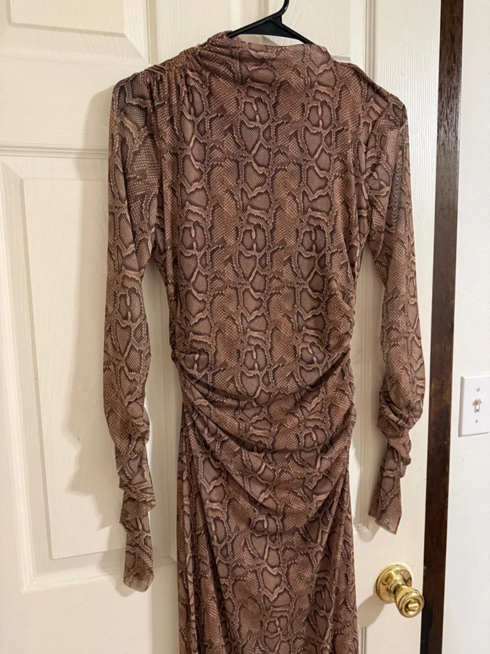 Zara Brown Snakeskin-Print Dress - Picture 7 of 8